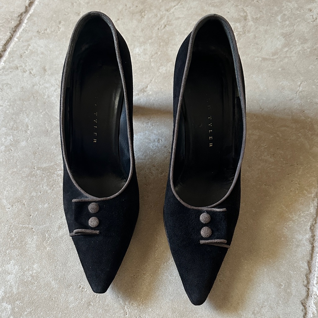 Richard Tyler Black & Gray Suede Shoes Made In Italy
